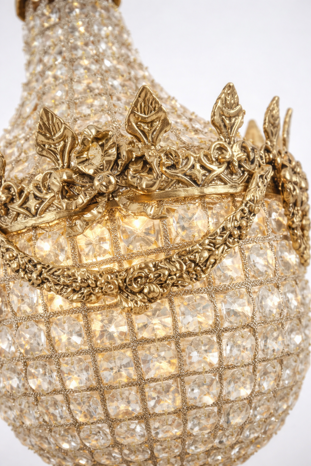 Suspension lustre en cristal en forme d'ananas