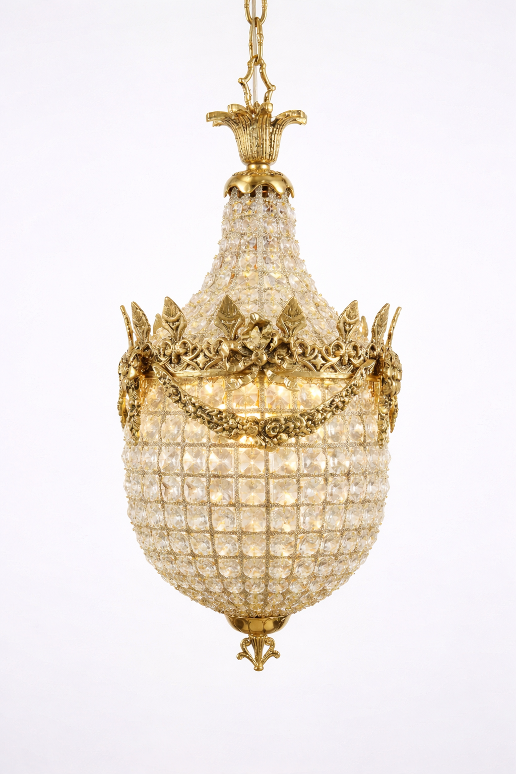 Suspension lustre en cristal en forme d'ananas