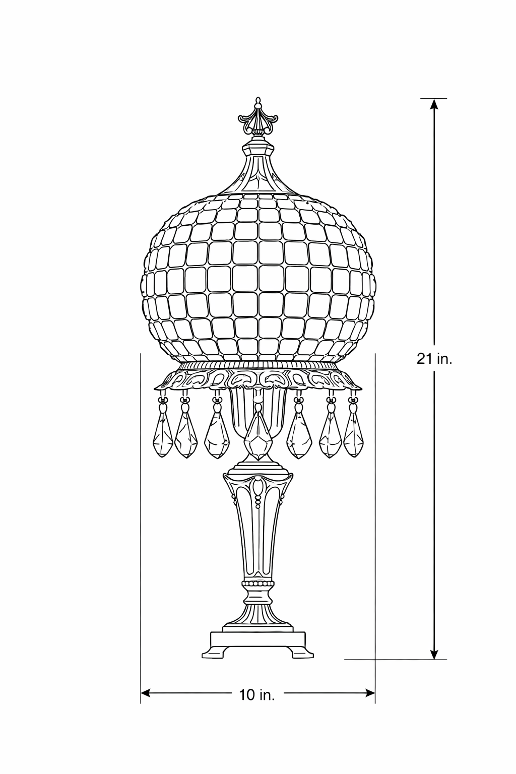 Lampe de table marocaine, pretigieuse et luxueuse en laiton et cristaux de la premiere qualité. signéé LUSTREAL
