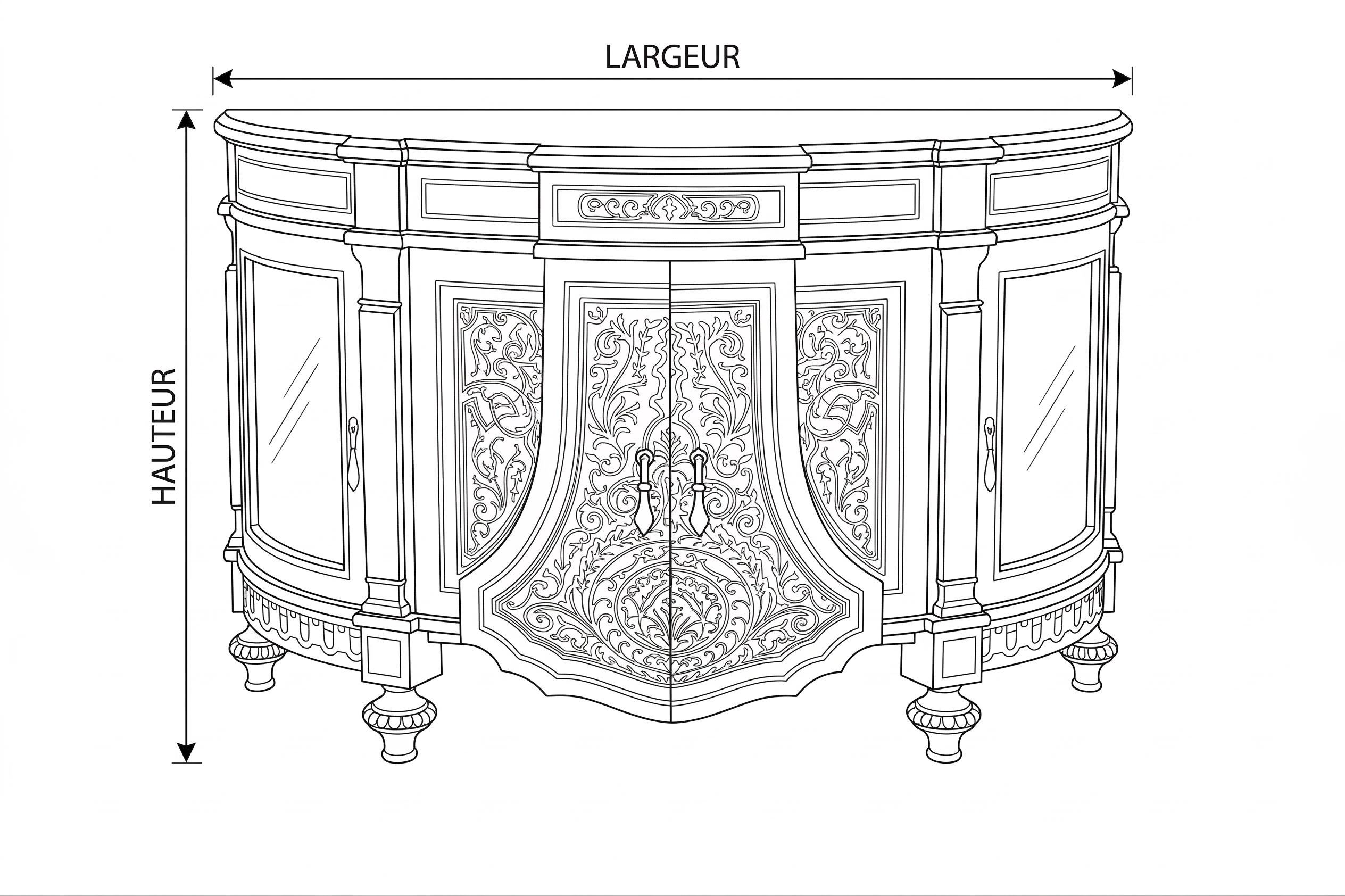 Lustreal: Commode Majestueuse à Marqueterie
