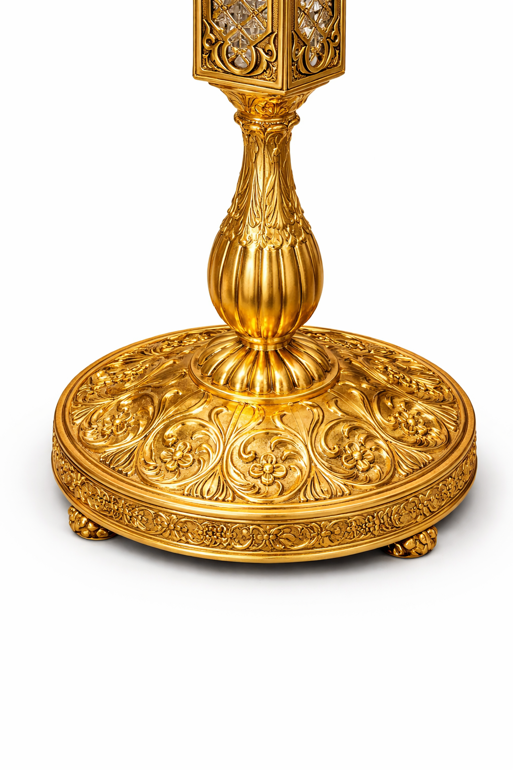 Lustreal: Lampe Colonne Royale – Design Baroque Louis XV avec Pendentifs en Cristal-tete pivotante