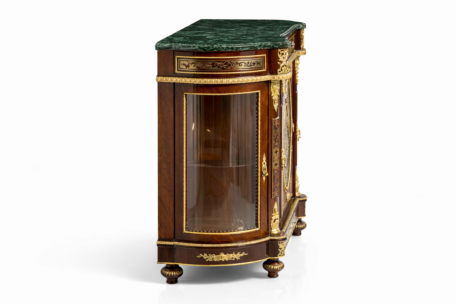 Lustreal: Meuble de Rangement Galbé à Marqueterie d'Or