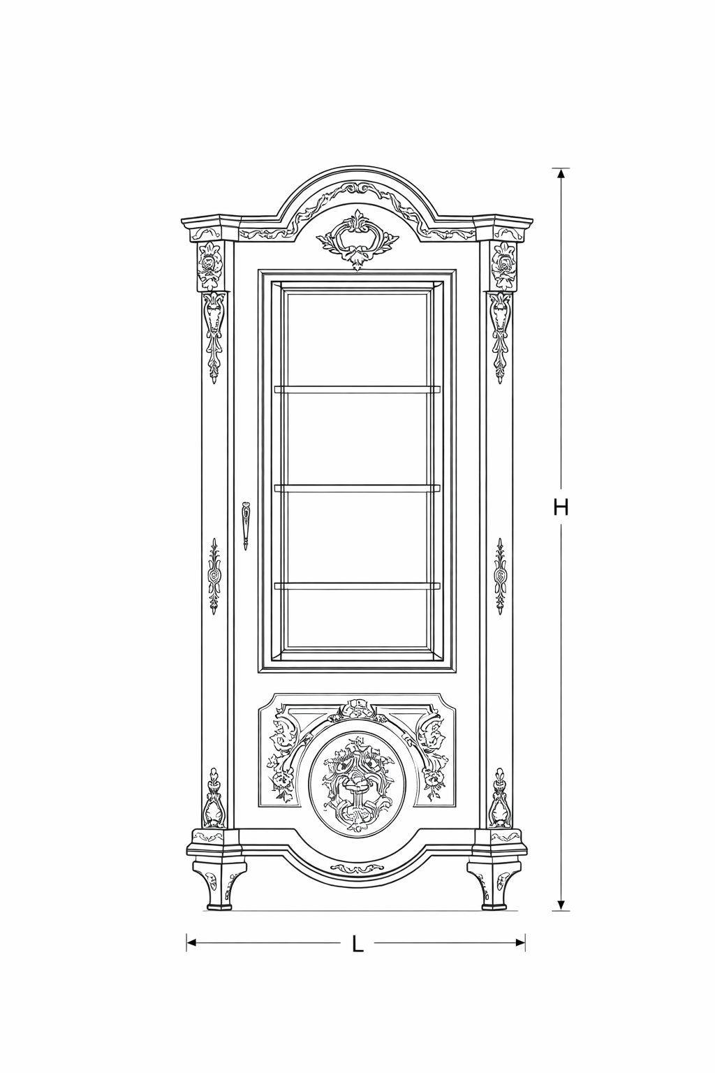Lustreal: Vitrine de Luxe en Bois de Rose avec Marqueterie et Dorures