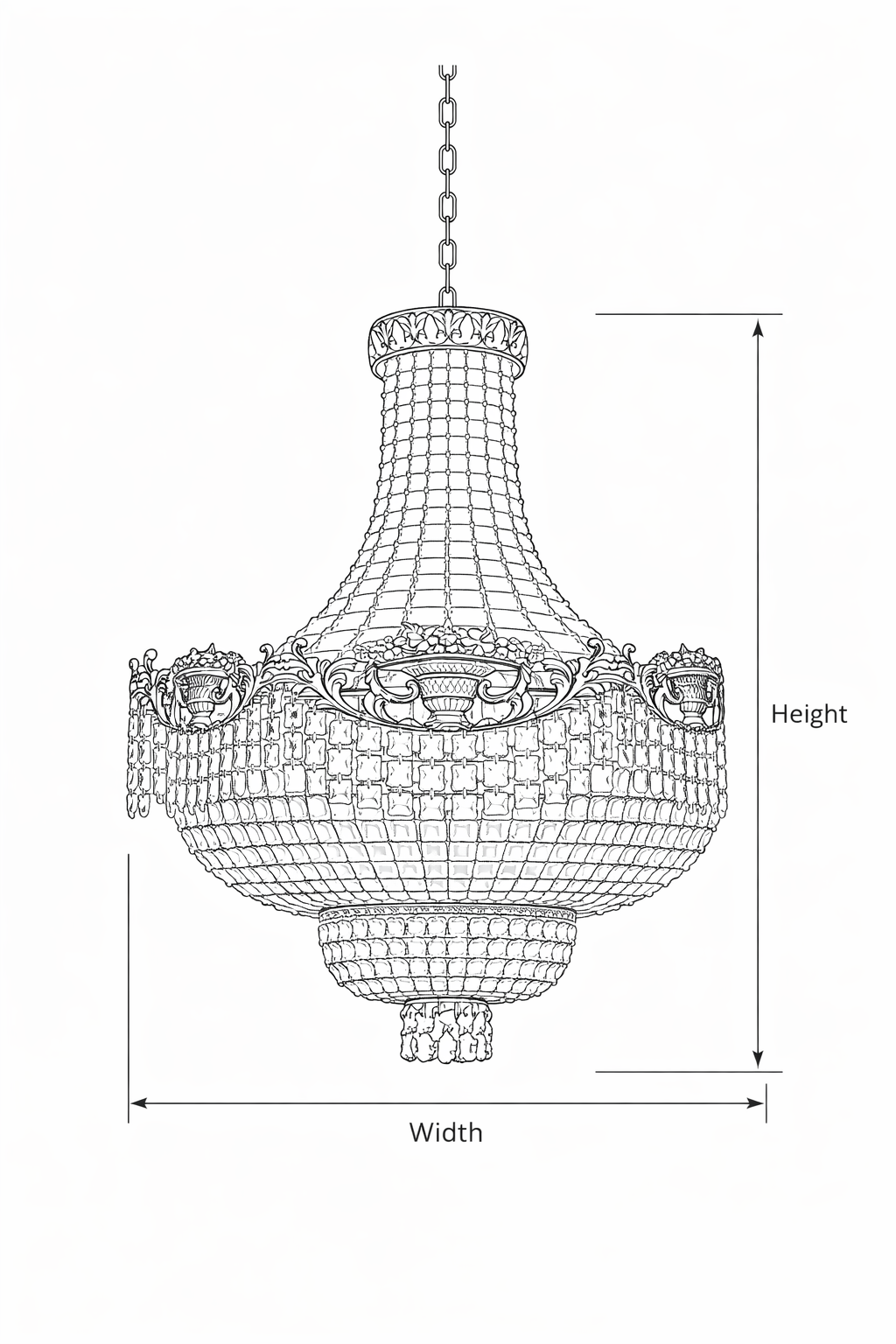 lustre panier style francais XL