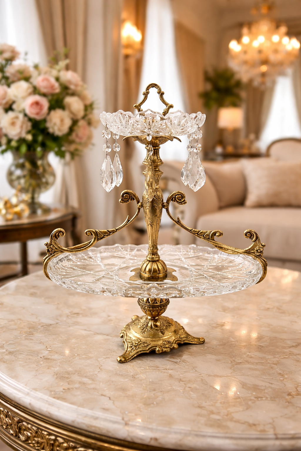 Lustreal: Porte-serviette_en_cristal_et_or