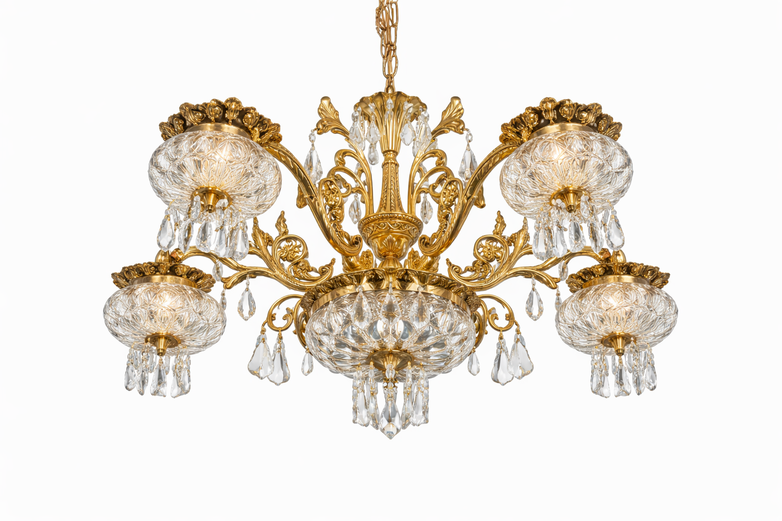 lustreal: lustre marocaine 5 bras tasses en  crystal